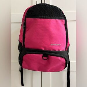 Girls soccer backpack, pink/black